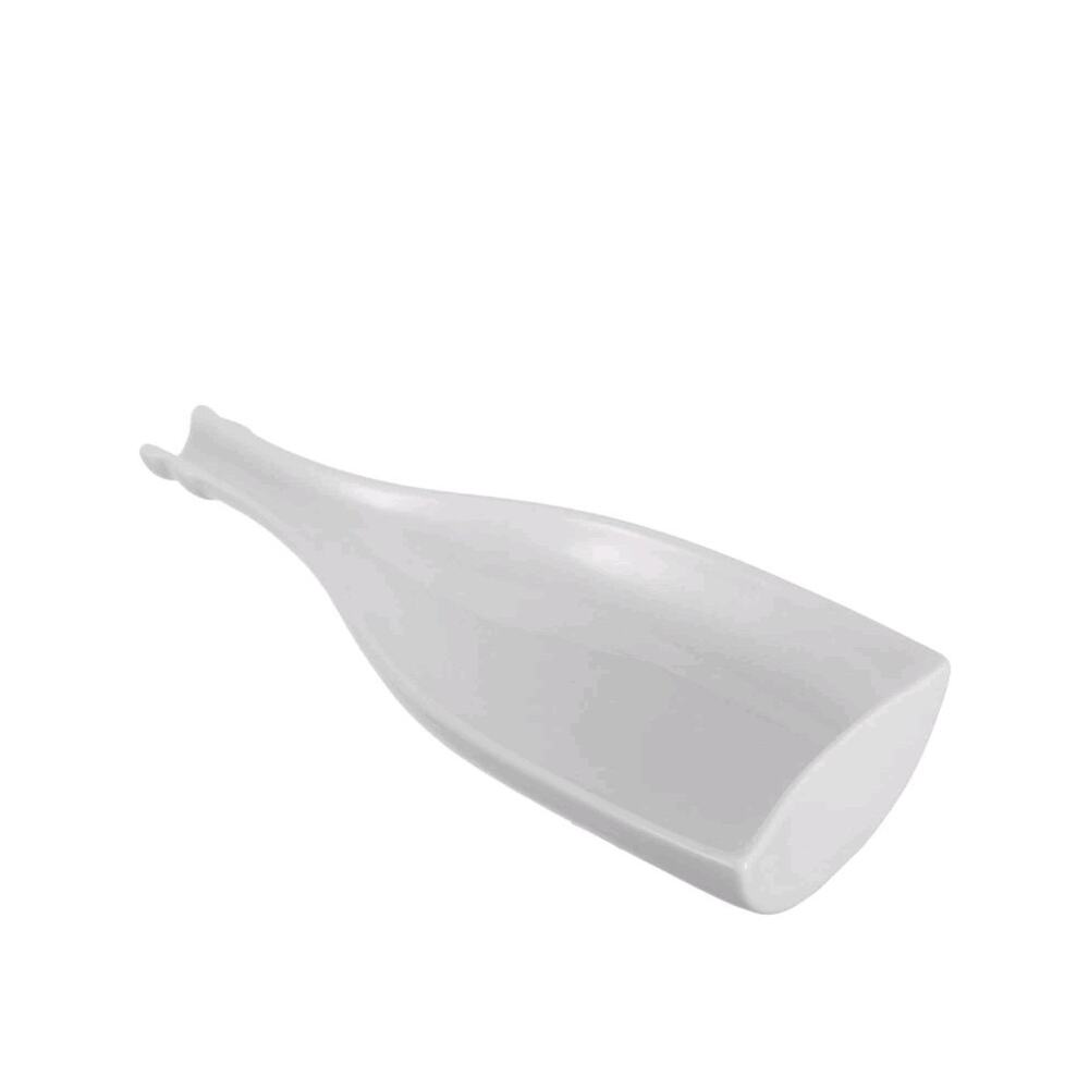 Unique Wine Bottle Shape Ceramic Serving Platter for Appetizers and Cold Dishes
